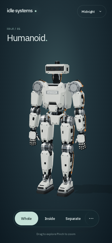 iPhone preview of the Midnight humanoid viewer
